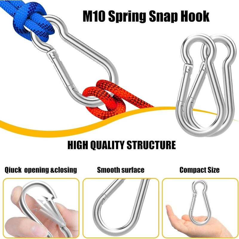 10pcs Heavy Duty Spring Snap Hooks 770Lbs M10 M4 Quick Release 1.57 Inch - Image 3