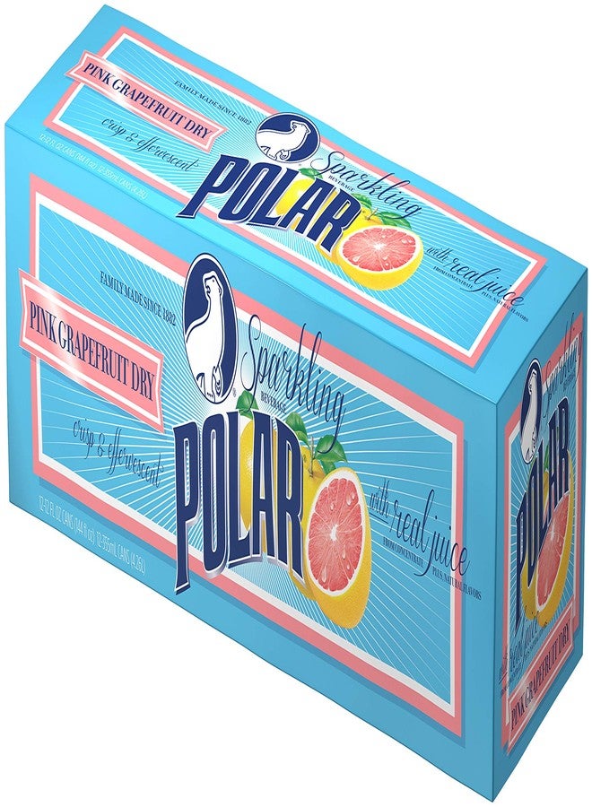 Polar Beverages Dry Juice, Pink Grapefruit, 12 Fluid Ounce (Pack of 12)