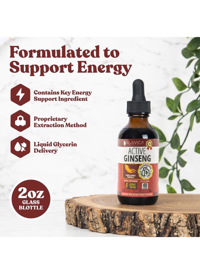 Rejuvica Health Active Ginseng Korean Red Panax Ginseng with Natural Ginsenosides - All-Natural Advanced Liquid Solution for 2X Absorption - Supports Healthy Energy, Vitality, Mood and More  - Image 2