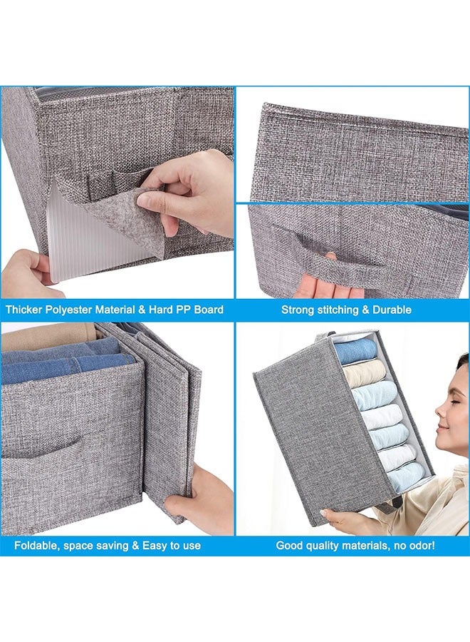HQ-GAMING Wardrobe Clothes Organizer with Support Board Closet Organizers and Storage 7 Grids Divider Drawer Organizers Washable Compartment Storage Bins for Jeans T-shirt Pants Legging  - Image 3