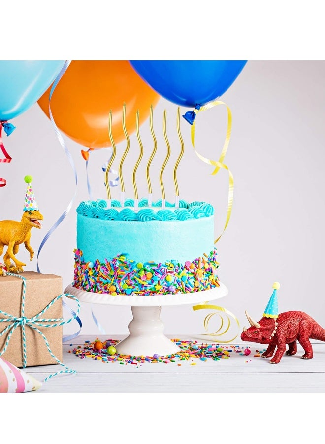 12 Pcs Birthday Candles Spiral Metallic Cupcake Thin Long Cake Candles with Holders for Birthday Wedding Party(Gold) - Image 4