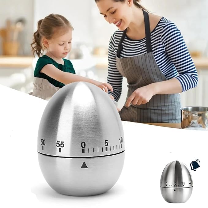 RINKIFY Mechanical Kitchen Timer with Loud Alarm Visual Countdown Stopwatch for Cooking Baking Kids Study Bathroom Shower Oven 60 Minute Manual Timer for Home Kitchen Use - Image 2