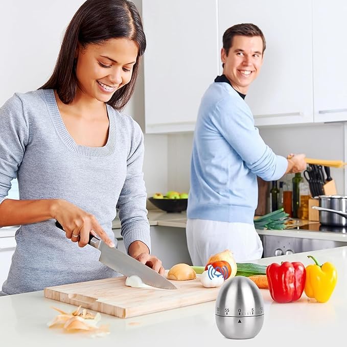 RINKIFY Mechanical Kitchen Timer with Loud Alarm Visual Countdown Stopwatch for Cooking Baking Kids Study Bathroom Shower Oven 60 Minute Manual Timer for Home Kitchen Use - Image 5