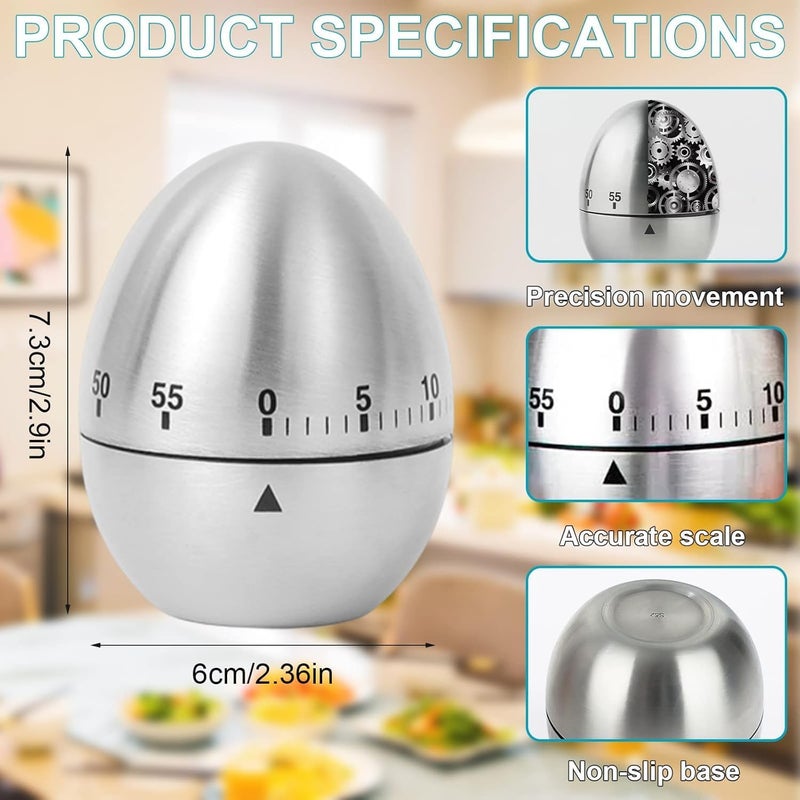 RINKIFY Mechanical Kitchen Timer with Loud Alarm Visual Countdown Stopwatch for Cooking Baking Kids Study Bathroom Shower Oven 60 Minute Manual Timer for Home Kitchen Use - Image 3
