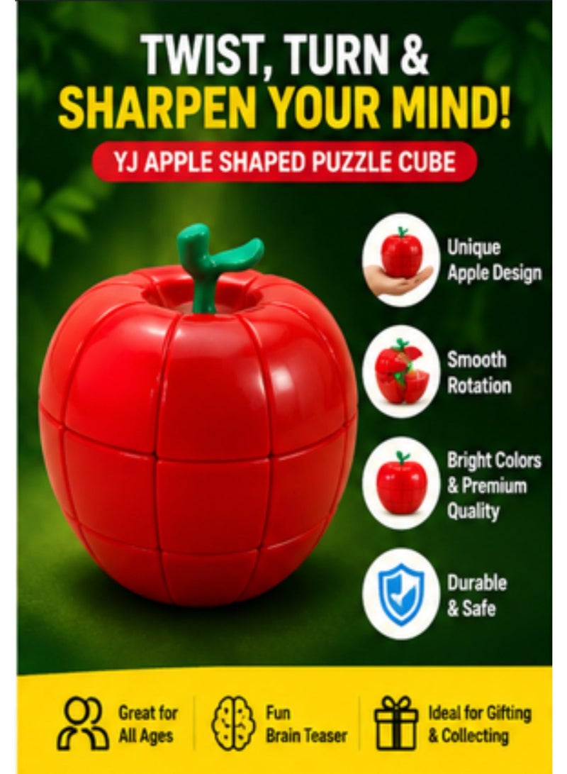 YJ Apple Cube 3x3 Puzzle Red – Realistic Fruit Design Speed Cube with Smooth Rotation and Novelty Collectible Appeal - Image 5
