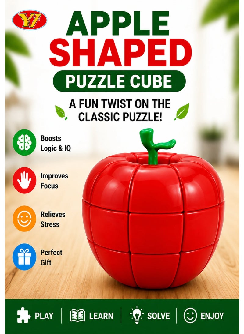 YJ Apple Cube 3x3 Puzzle Red – Realistic Fruit Design Speed Cube with Smooth Rotation and Novelty Collectible Appeal - Image 3