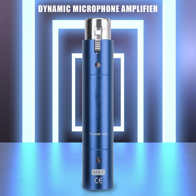 Aluminum Alloy Blue XLR Microphone Preamp with 28dB Gain for Broadcasting - Image 5