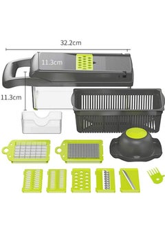 ELTRAZONE Vegetable Chopper Mandoline Slicer Cutter Chopper and Grater 11 in 1 Interchangeable Blades with Colander Basket and Container  - Image 5