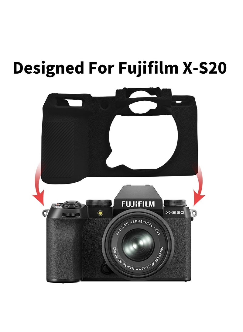 SOLARAE Case for Fujifilm X-S20 and for Fuji XS20 Digital Camera, Soft Silicone Camera Case Cover Anti-Scratch Slim Fit Body Skin Protector DSLR Camera Protective Sleeve Black - Image 5