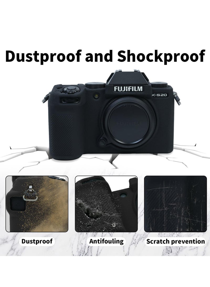SOLARAE Case for Fujifilm X-S20 and for Fuji XS20 Digital Camera, Soft Silicone Camera Case Cover Anti-Scratch Slim Fit Body Skin Protector DSLR Camera Protective Sleeve Black - Image 2