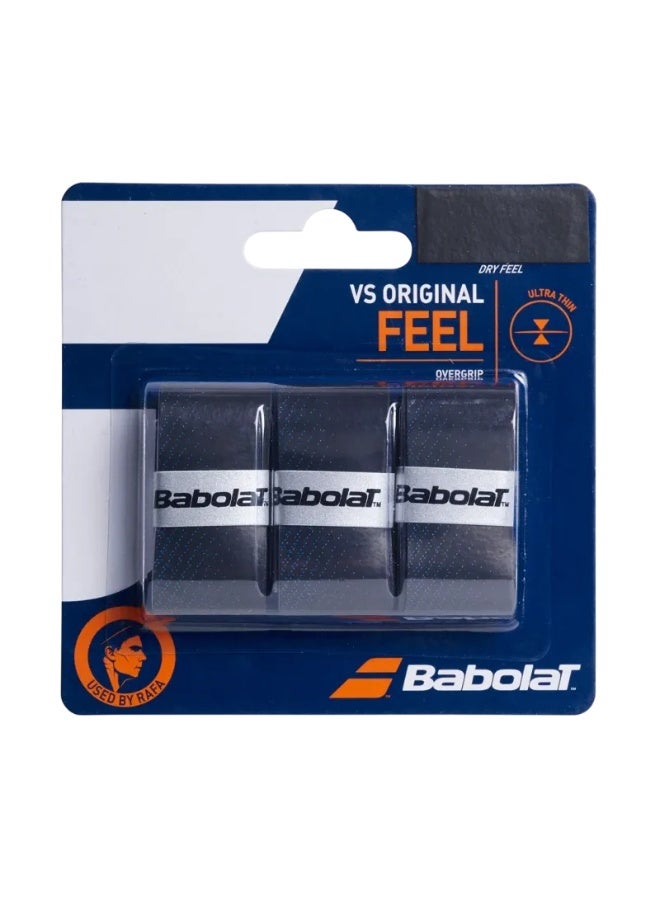 Babolat VS Original Overgrip, 3 Pack, Black Blue - Image 1