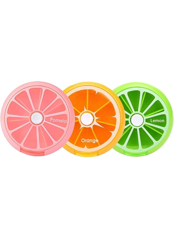 3 Pcs Portable Pill Box For Travel, 7 Compartments For Medicines And Vitamins, Suitable To Put In A Pocket Or Purse, Safe Storage Of Daily Doses - Image 1