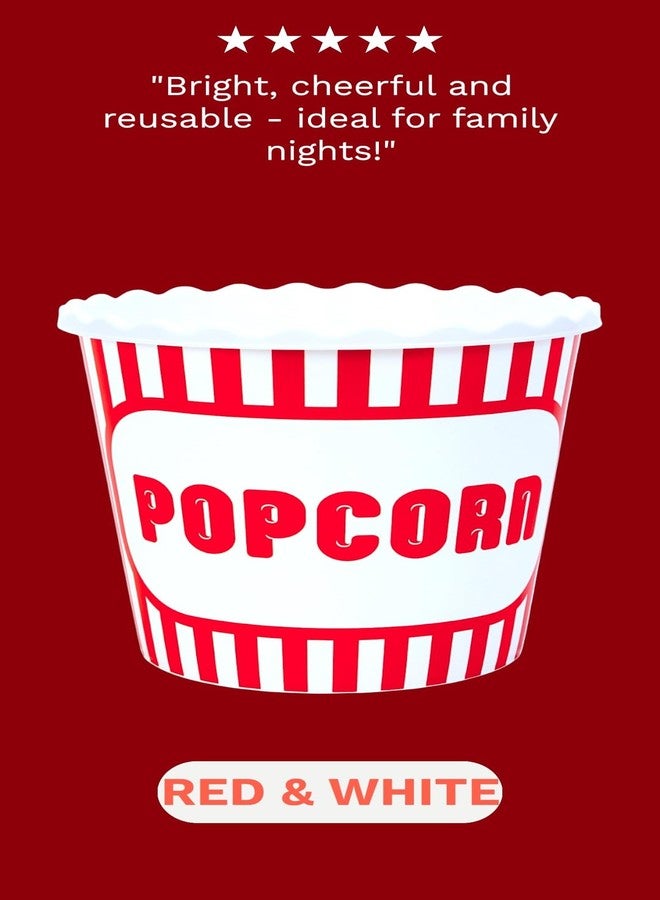 ONONEXPRESS Modern Style Reusable Plastic Popcorn Box/Popcorn Containers/Popcorn Bowls Set for Movie Theater Night - (BPA Free - 4 Pack - 75 oz) (Popcorn Mix E) - Image 4