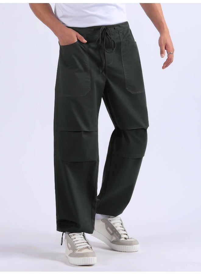 Beyoung Metal Grey Double Pleated Cargo Joggers - Image 1