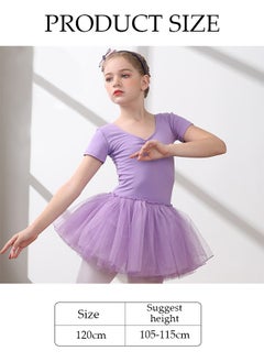 DUNISO Girls Ballet Dresses Leotards with Skirt Dance Dress Short sleeve Ballerina Tutu Outfit Cotton Dress Ballet Skirt Mini Skirt Princess Dresses Dance Wear Clothes for Little Girl  - Image 4