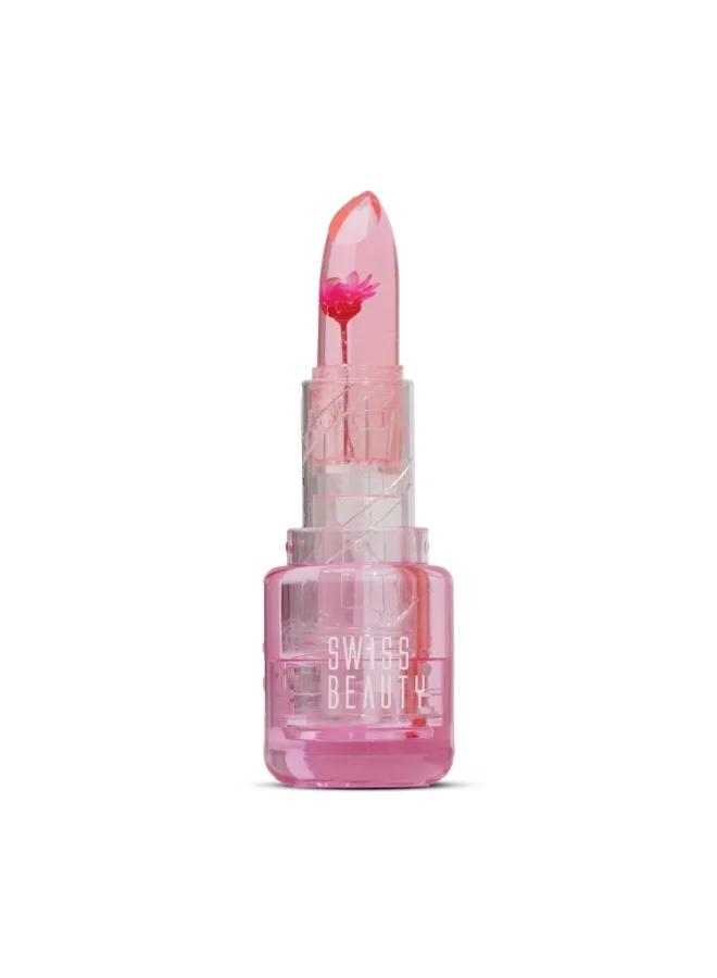 سويس بيوتي Swiss Beauty Jelly Bloom pH Lip Balm | Colour-Changing Tint | Hydrating | With Vitamin E | Vegan | Paraben-Free | Cruelty-Free | 3.6g, Shade- Pink Petal