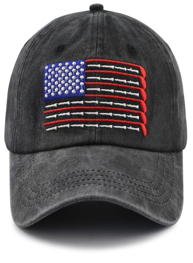 Wsaztulp Golf Accessories for Men Women, American Flag Hat, Golfing Decor Baseball Cap, Fathers Mothers Day Retired Golf Gifts for Dad Mom Golfer Wife Hubby Black - Image 1