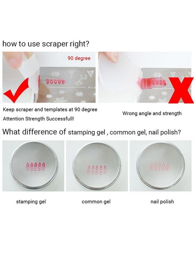 B-LADY Soft Silicone Jelly Nail Stamper Scraper Nail Art Tool Nail Art Stamper Kit with Acrylic Scrapers for French Nail Stamper Stamping Polish Manicure Nail Art Tool - Image 3