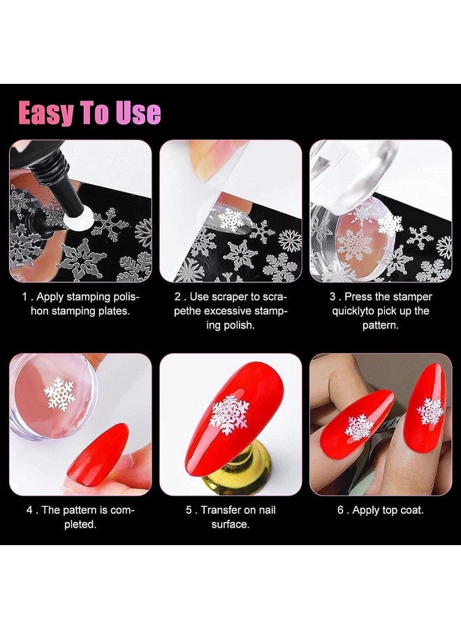 B-LADY Soft Silicone Jelly Nail Stamper Scraper Nail Art Tool Nail Art Stamper Kit with Acrylic Scrapers for French Nail Stamper Stamping Polish Manicure Nail Art Tool - Image 5