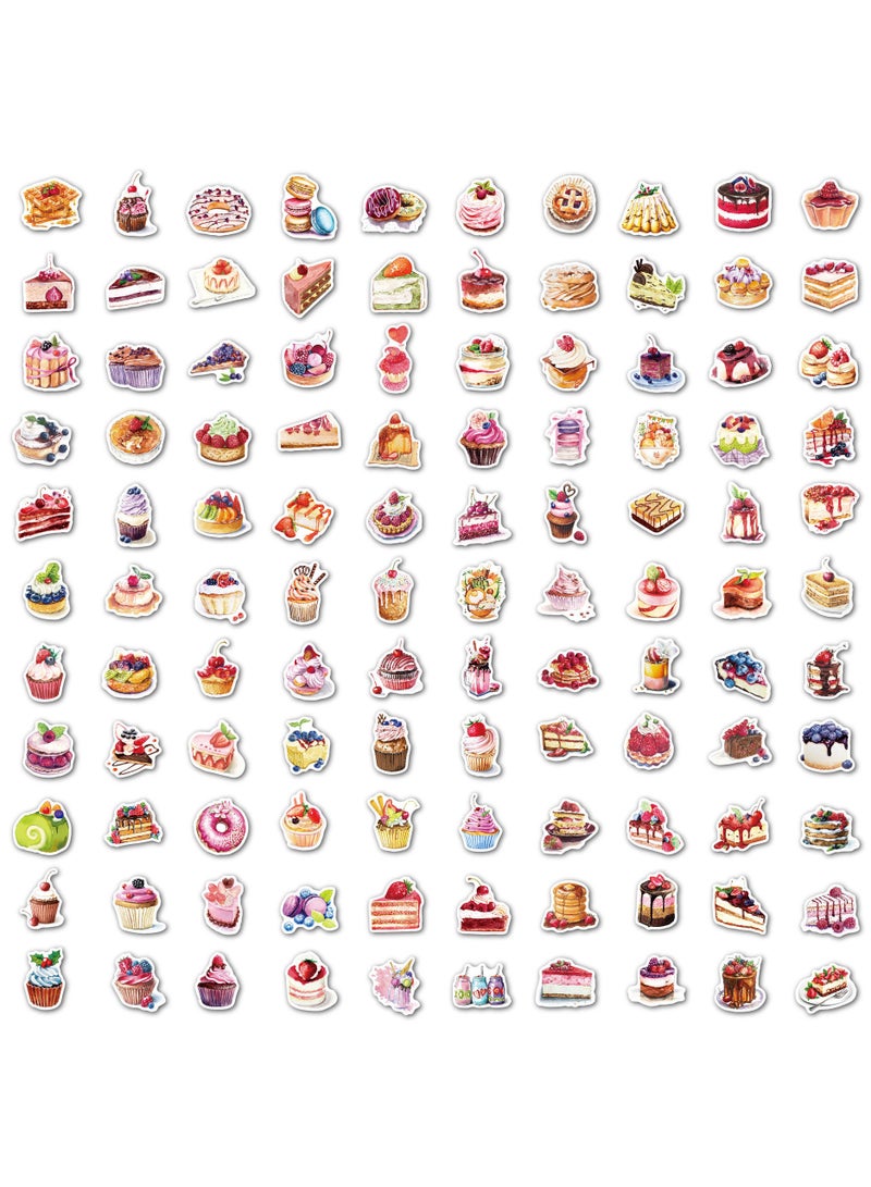 100Pcs Dessert Stickers Cake Stickers Waterproof Vinyl for Journaling Water Bottle Laptop Skateboard Scrapbook Hydro flask for Kids Teens Adults DIY Decorations - Image 2