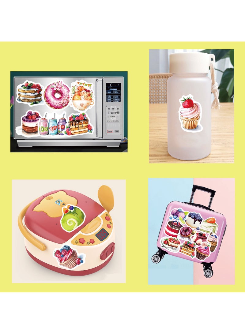 100Pcs Dessert Stickers Cake Stickers Waterproof Vinyl for Journaling Water Bottle Laptop Skateboard Scrapbook Hydro flask for Kids Teens Adults DIY Decorations - Image 4