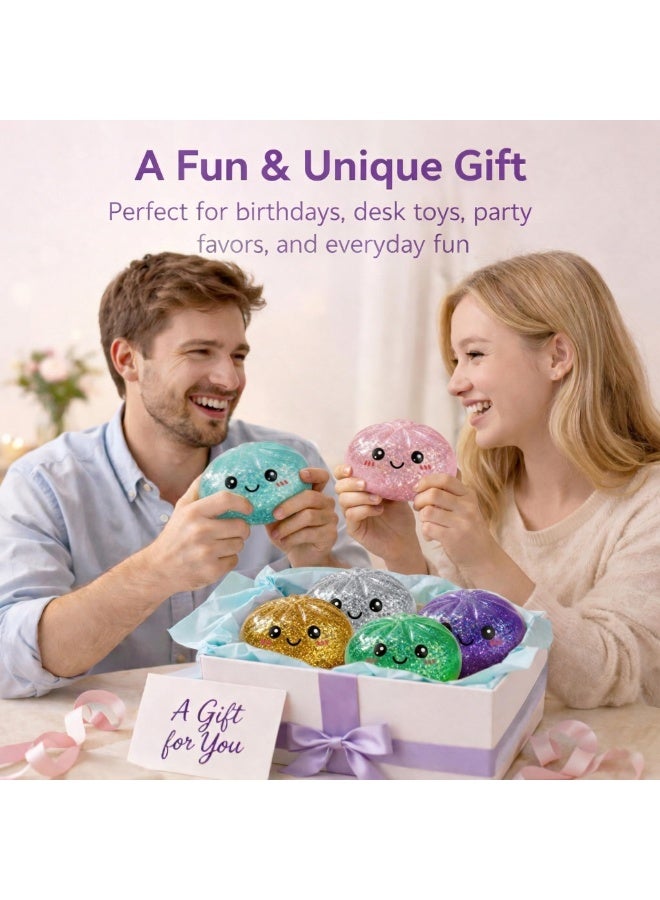 Silver Glitter Dumpling Squishy Fidget Sensory Squeeze Toy with Steamer Box - Image 5