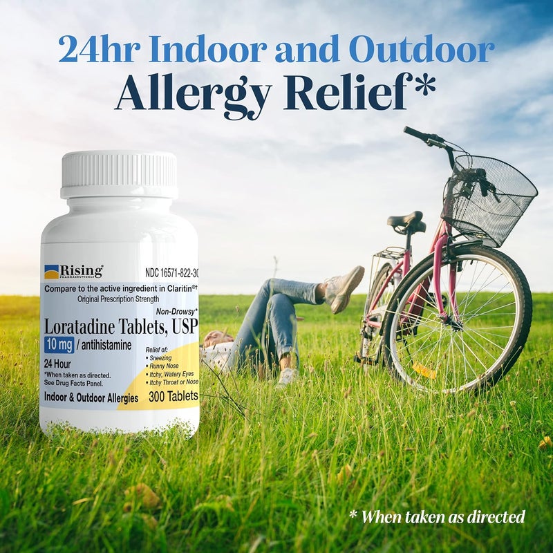 Rising Pharma Allergy Relief  Loratadine Tablets 10mg  Antihistamine Allergy Relief Product  300 Tablets - Image 2