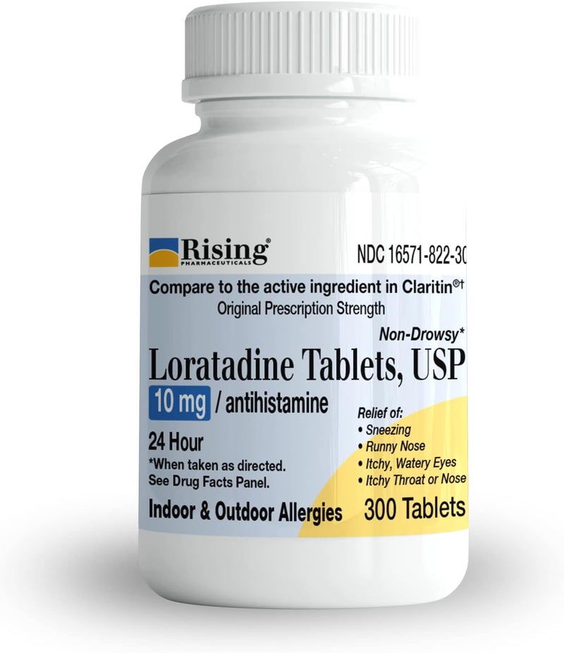 Rising Pharma Allergy Relief  Loratadine Tablets 10mg  Antihistamine Allergy Relief Product  300 Tablets - Image 1