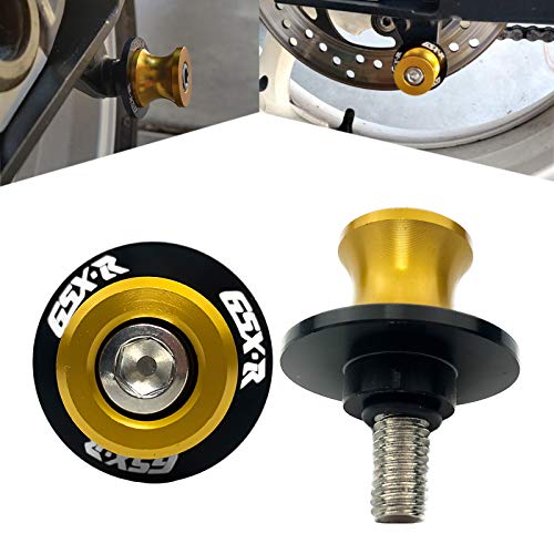 YIMOTO 8MM M8 X 1.5 Motorcycle Swingarm Sliders Spools CNC Aluninum Swing Arm Stand Screws 2PCS for Suzuki GSX-R 600 GSX-R 750 GSX-R 1000 (Gold) - Image 1