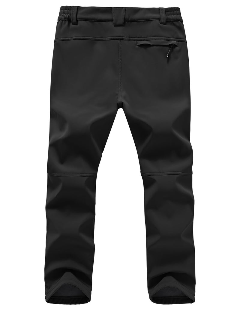 TBMPOY Mens Snow Ski Pants Waterproof Fleece Lined Winter Insulated Softshell Outdoor Snowboard Skiing Hiking Zipper Bottom Leg Black 34 - Image 4