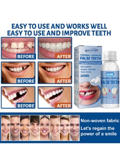 EELHOE Temporary Tooth Repair Beads Tooth Repair Kit Teeth Filling Replacement For Chipped Teeth, Thermal Beads For Temporary Fix The Missing And Broken Tooth Fake Teeth 30ML  - Image 3