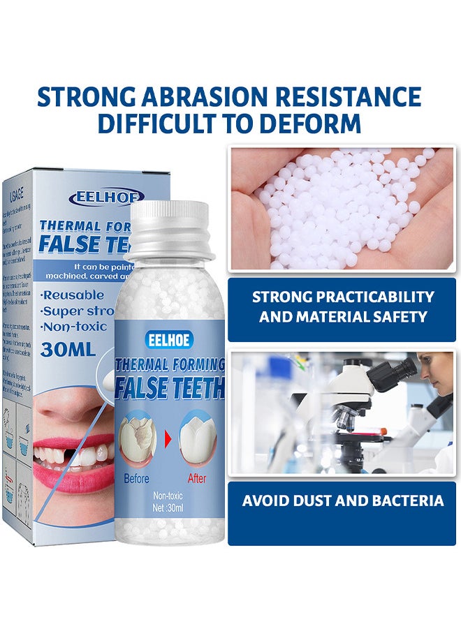 EELHOE Temporary Tooth Repair Beads Tooth Repair Kit Teeth Filling Replacement For Chipped Teeth, Thermal Beads For Temporary Fix The Missing And Broken Tooth Fake Teeth 30ML  - Image 4