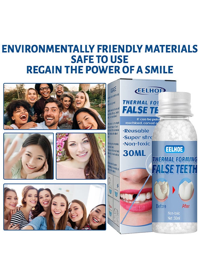 EELHOE Temporary Tooth Repair Beads Tooth Repair Kit Teeth Filling Replacement For Chipped Teeth, Thermal Beads For Temporary Fix The Missing And Broken Tooth Fake Teeth 30ML  - Image 5