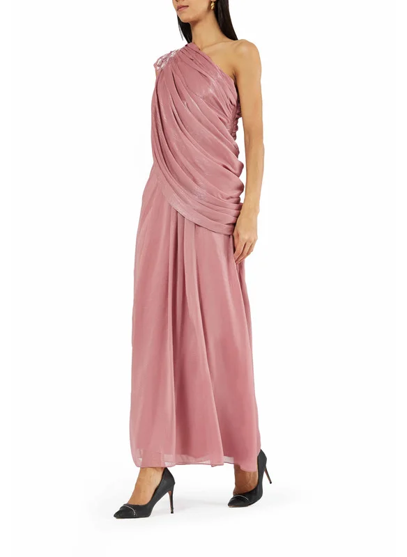 امري One Shoulder Draped Front Gown