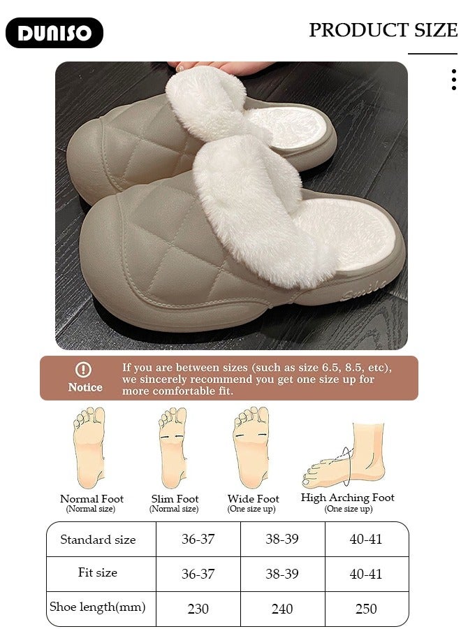 DUNISO House Slippers for Men and Women,Washable Lined Clogs, Fashion Warm Shoes with Thick Sole, Comfortable Home Fuzzy Slippers, Lightweight Non Slip House Shoes For Cozy Indoor Outdoor - Image 4