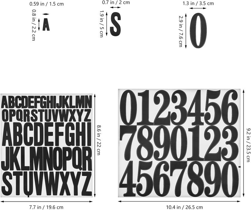 Healifty 8 Sheets Alphabet Number Stickers Self Adhesive Letter and Number Decals for Scrapbooking Crafting and Home Decoration - Image 2