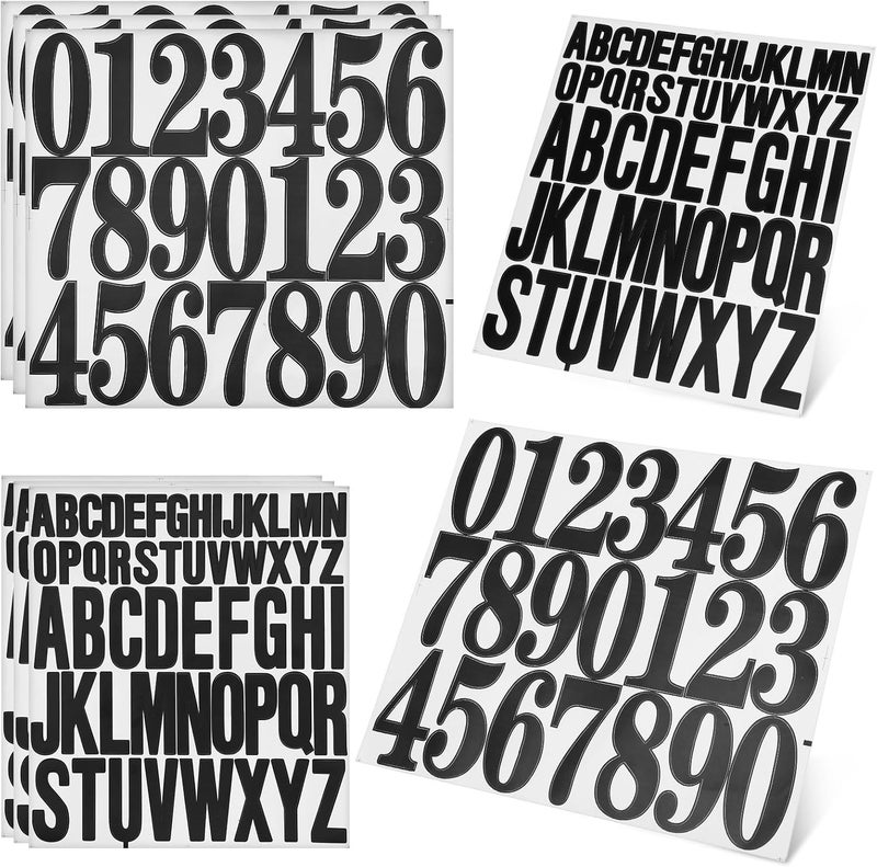 Healifty 8 Sheets Alphabet Number Stickers Self Adhesive Letter and Number Decals for Scrapbooking Crafting and Home Decoration - Image 1