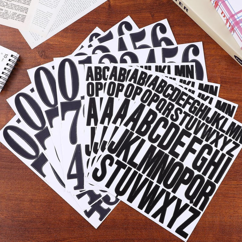 Healifty 8 Sheets Alphabet Number Stickers Self Adhesive Letter and Number Decals for Scrapbooking Crafting and Home Decoration - Image 5