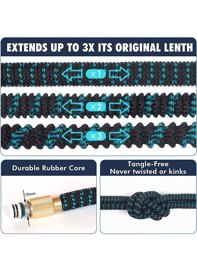 Arabest Expandable Garden Hose 50FT - Flexible Water Hose 50FT with 10 Spray Nozzle, Durable 3-Layer Latex Car Wash Hose with Solid Brass Connector, Leakproof Lightweight Pipe for Watering Washing  - Image 2