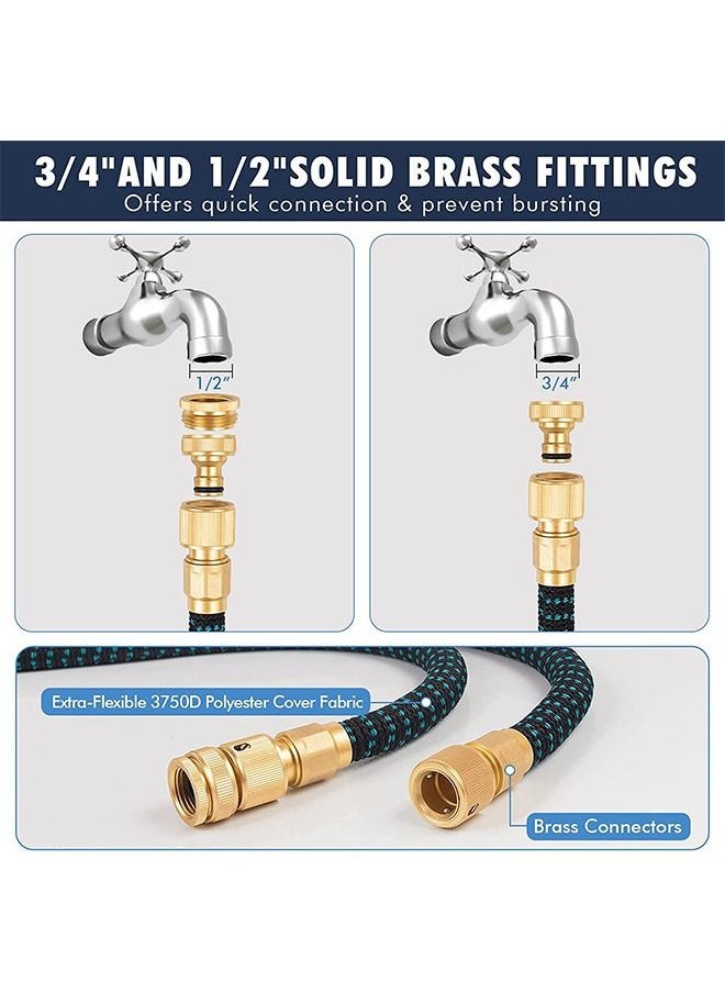 Arabest Expandable Garden Hose 50FT - Flexible Water Hose 50FT with 10 Spray Nozzle, Durable 3-Layer Latex Car Wash Hose with Solid Brass Connector, Leakproof Lightweight Pipe for Watering Washing  - Image 5