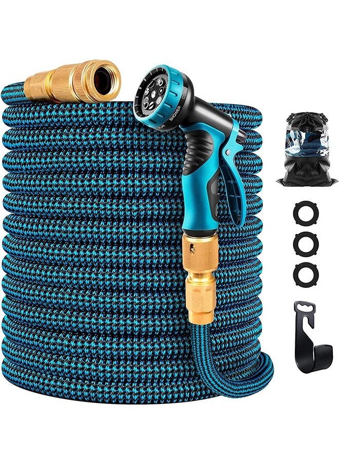 Arabest Expandable Garden Hose 50FT - Flexible Water Hose 50FT with 10 Spray Nozzle, Durable 3-Layer Latex Car Wash Hose with Solid Brass Connector, Leakproof Lightweight Pipe for Watering Washing  - Image 1