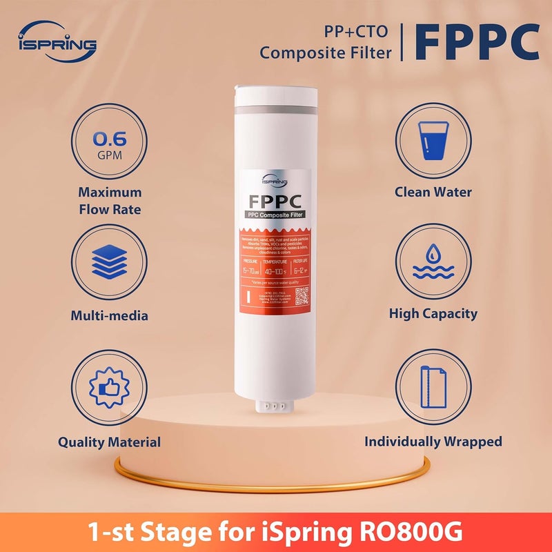 iSpring فلتر مياه بديل iSpring FPPC لنظام التناضح العكسي RO800G - Image 3