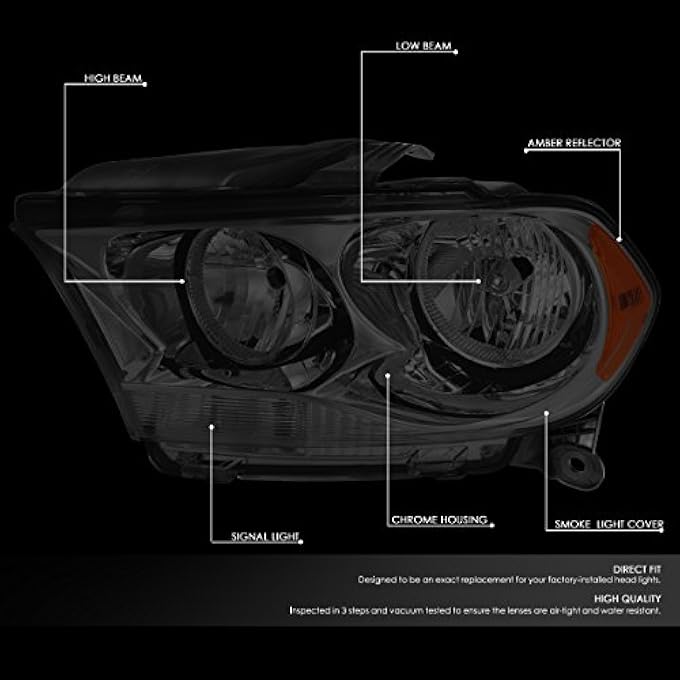 DNA MOTORING عدسات دخانية كهرمانية بديلة للمصابيح الأمامية HlOhDdur11SmAm لسيارة دورانجو 1113 - Image 3