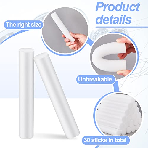 Fabbay 30 Pieces 6 Inch White Foam Cylinders for Crafts Foam Tubes Rods Cylinders Shape for Modeling, DIY Crafts and Arts Projects Decorations Supplies - Image 3