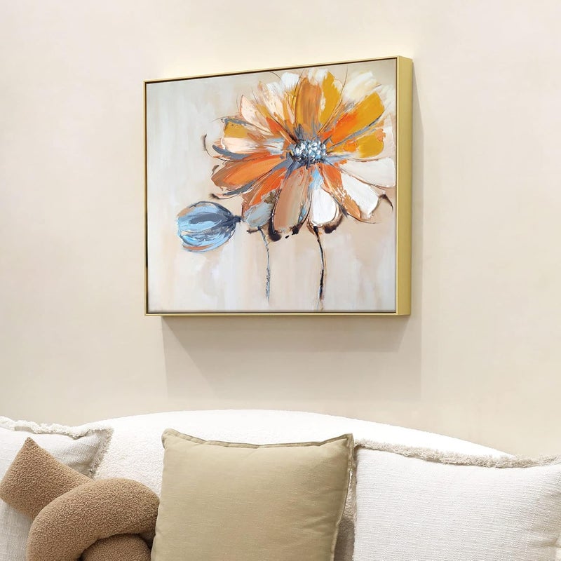 FOLKOR إطار قماشي مقاس 11×14 للوحات المناظر الطبيعية التجريدية، إطارات عائمة DIY بعمق 1.5 بوصة لعرض ذكريات عيد الميلاد والذكرى السنوية والتخرج، زينة عرض معرض منزلي (ذهبي) - Image 4