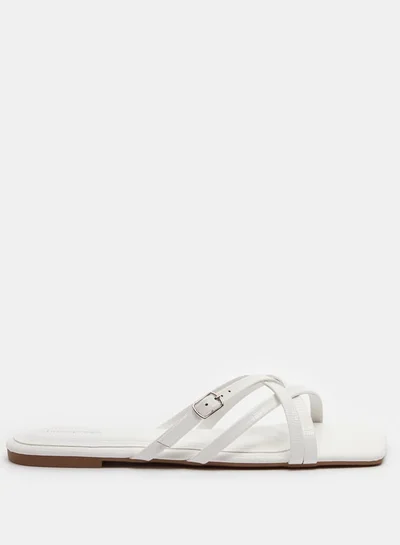 shoexpress Women Textured Slip-On Strap Sandals