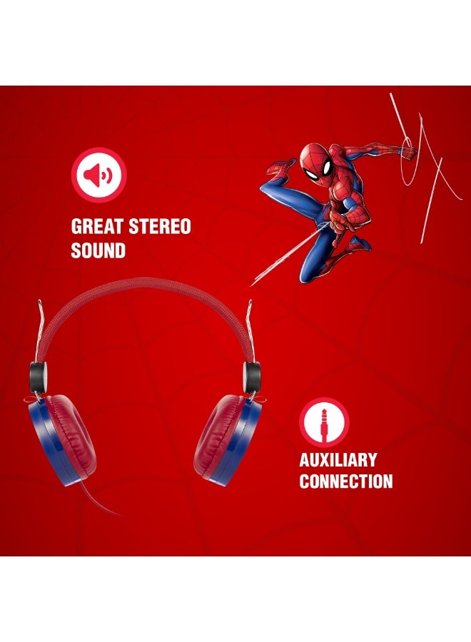 Volkano Disney Marvel Spider-Man Auxiliary Headphones with Stickers – Premium Stereo Sound, Comfortable Padded Earcups, 3.5mm Jack, Customizable Design for Kids, Perfect for Music, Games, and Videos - Image 3