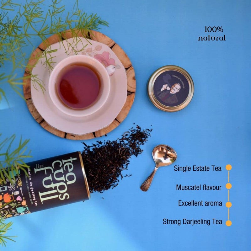 Teacupsfull أكياس شاي مثلثات كاملة - شاي دارجيلنج الفلش الثاني، 16 كيس شاي مغلف بشكل فردي، شاي هيمالايا عطره ومليء بالنكهات - Image 2