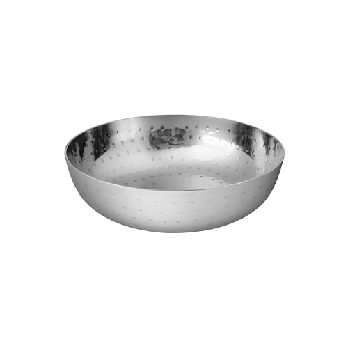 EMBASSY Stainless Steel 20.5 cm Hammered Tasla/Kadai Without Handle |Capacity - 1.3 Litre | Size - 10 | Even Heat Distribution | Induction Friendly | Ideal for Cooking Curries, Stews, and More. - Image 1