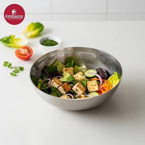 EMBASSY Stainless Steel 20.5 cm Hammered Tasla/Kadai Without Handle |Capacity - 1.3 Litre | Size - 10 | Even Heat Distribution | Induction Friendly | Ideal for Cooking Curries, Stews, and More. - Image 4